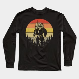 Bigfoot Native American Headdress Long Sleeve T-Shirt